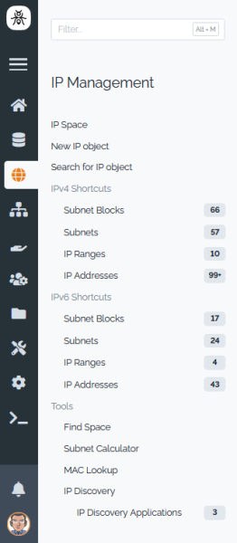 IP Management menu