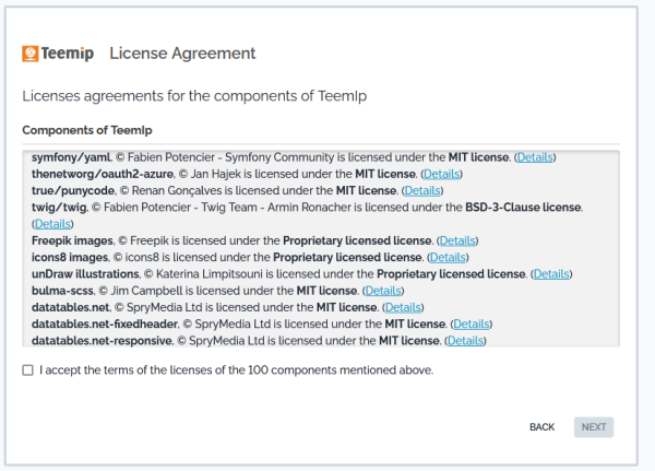 Step 3: License agreement